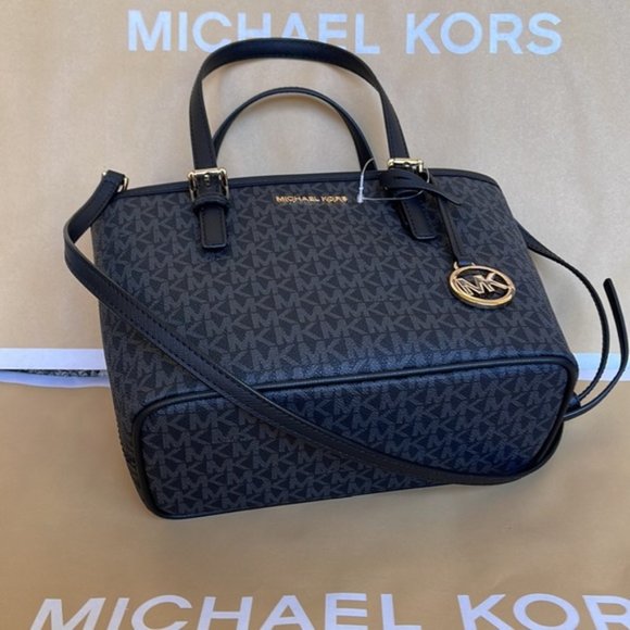 Michael Kors Jet Set Travel XS Carryall Tote Top Zip Tote Black - Picture 13 of 16